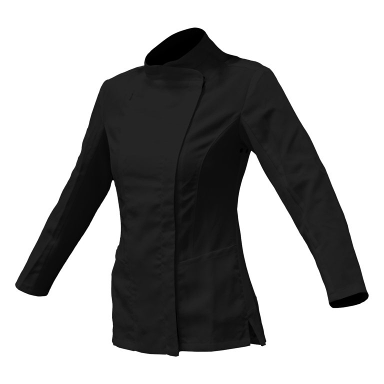 YellowJacket Chefwear Womens Chefwear Black Long Sleeve Coat Jacket Ladies Female Chef Wear Uniform