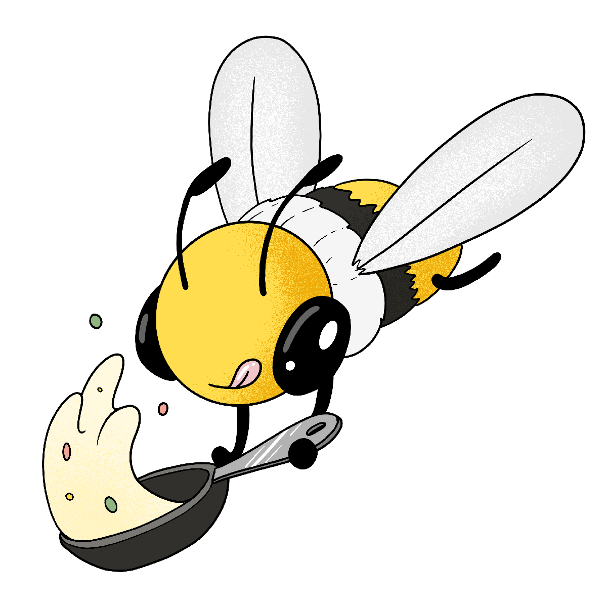 Yellowjacket Chefwear Bee Frying Pan Graphic Sticker Cartoon