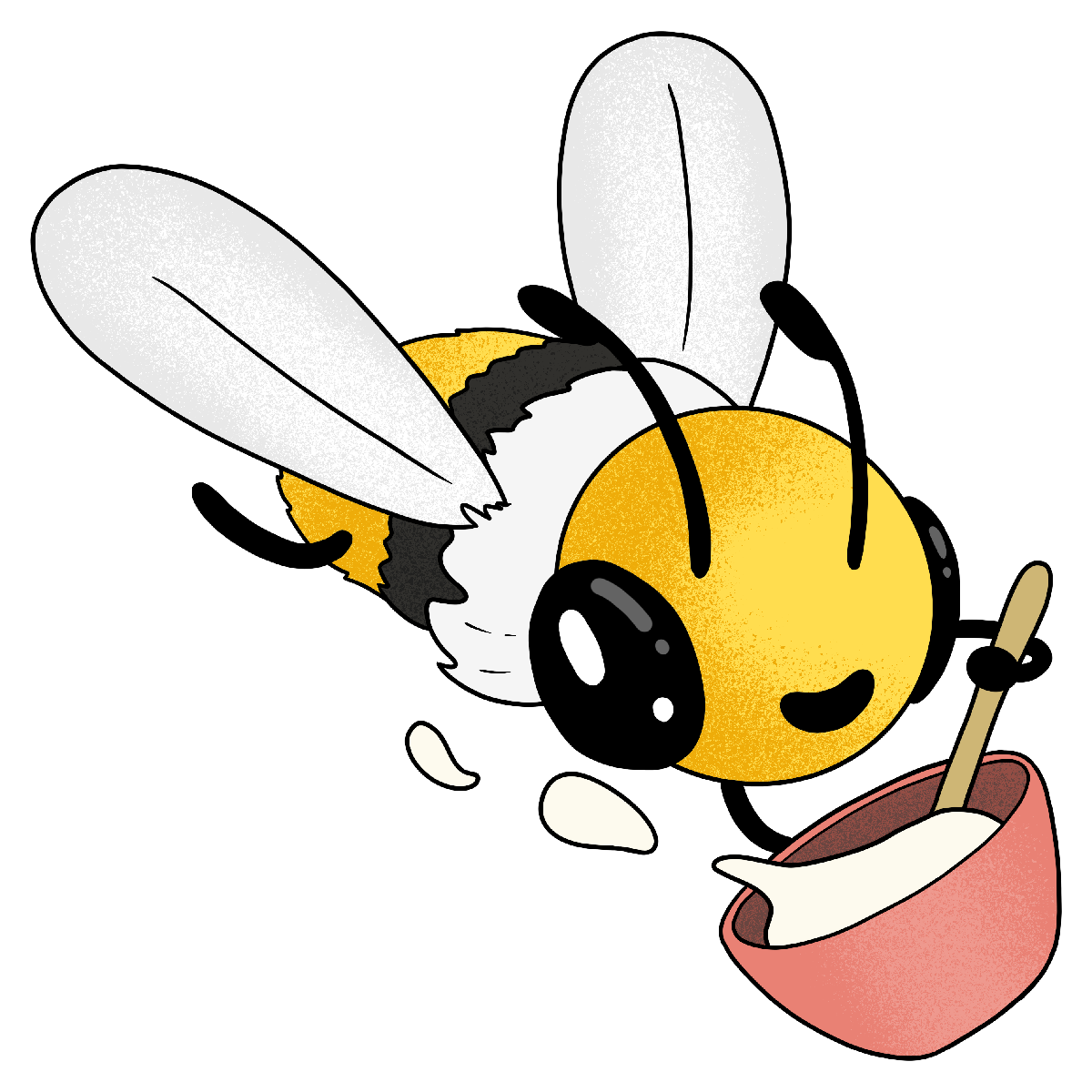 Yellowjacket Chefwear Bee Mixing Bowl Graphic Sticker Cartoon