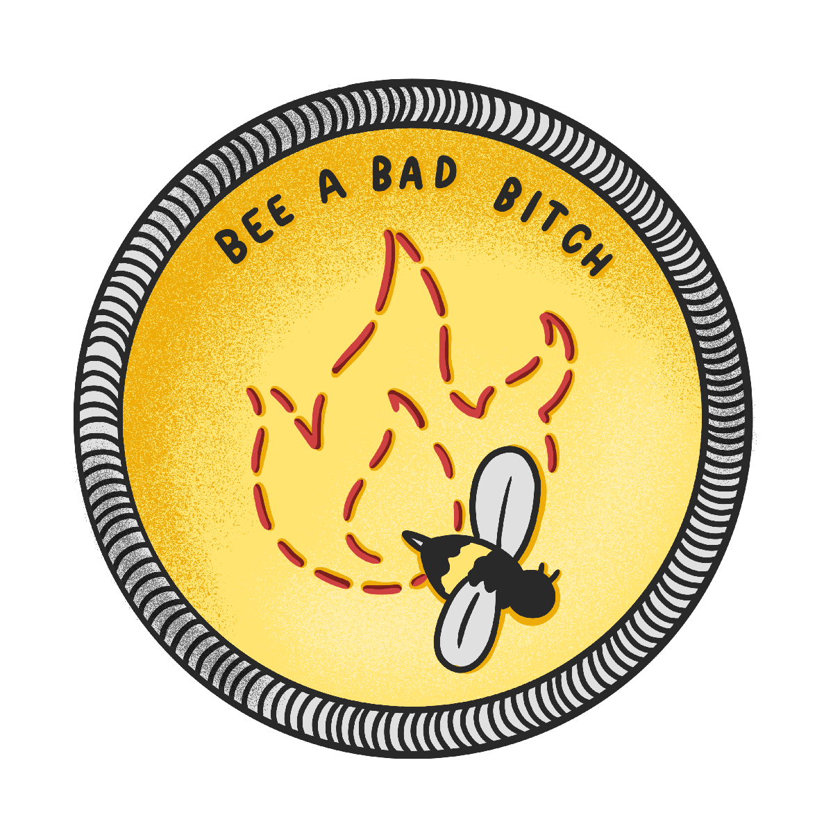 Yellowjacket Chefwear Bad Bitch Graphic Sticker Cartoon
