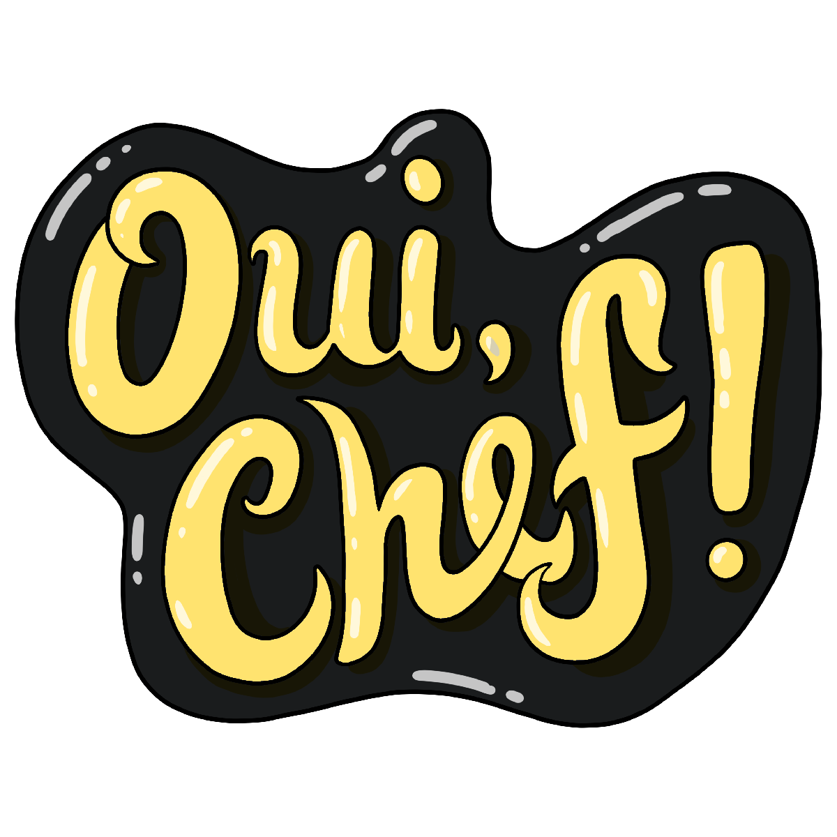 Yellowjacket Chefwear Oui Chef Graphic Sticker Cartoon