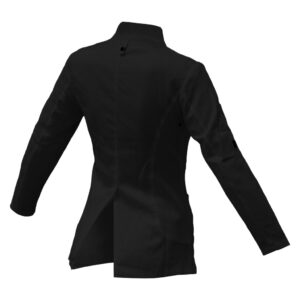 YellowJacket Chefwear Black Long Sleeve Womens Chef Jacket Uniform Back