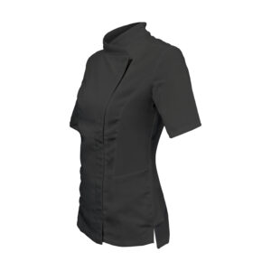 YellowJacket Chefwear Black Short Sleeve Womens Chefwear Coat Jacket Ladies Female Chef Wear Uniform