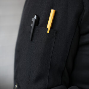 YellowJacket Chefwear Black Long Sleeve Womens Chef Jacket Uniform Model Pen Pocket